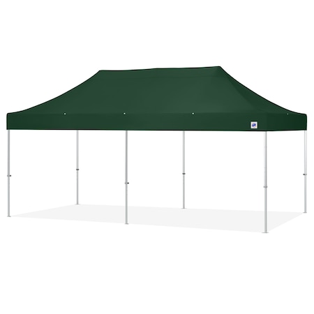 E-Z Up TAA Compliant Endeavor Shelter, 10' W x 20' L, Gray Aluminum Frame, Forest Green Vented Top END3A20VTKMCFG